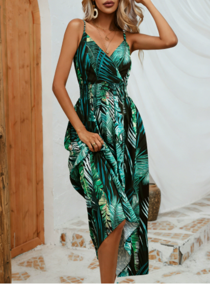 MICKSS Bohemian Maxi Jurk met Smock Taille voor Dames